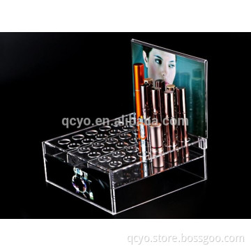 Clear Acrylic Lipstick Organizer/Holds 24 Lipstick Display rack
